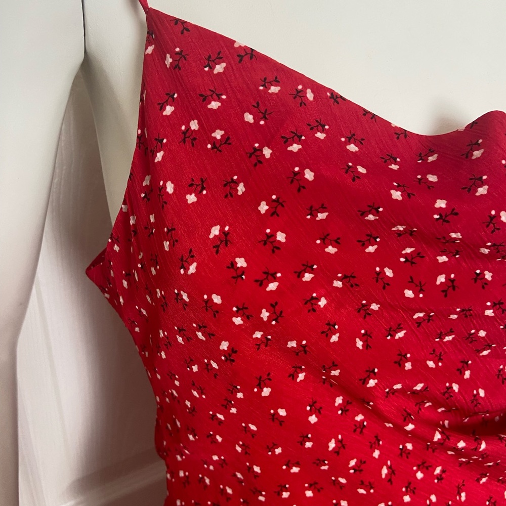 Princess Polly Red Floral Slip Dress Size 4 - Picture 6 of 10